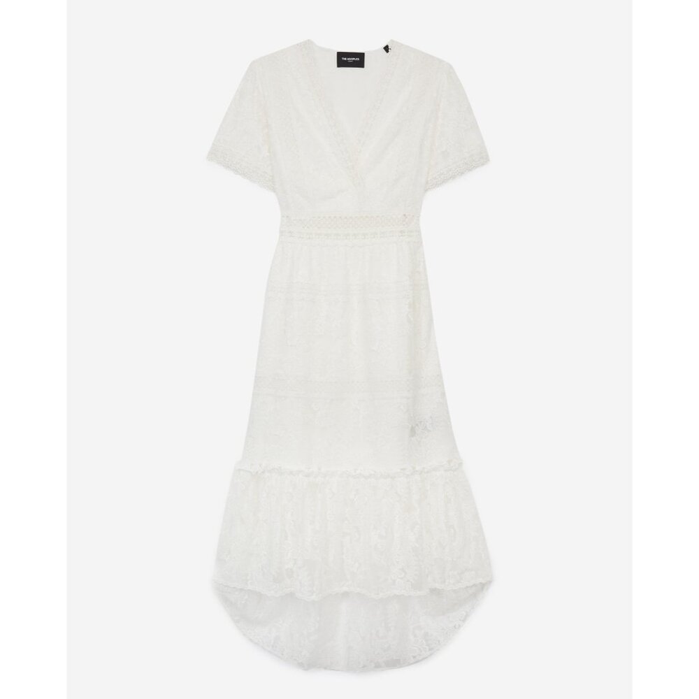 THE KOOPLES Light Long Dress with Lace Detailing